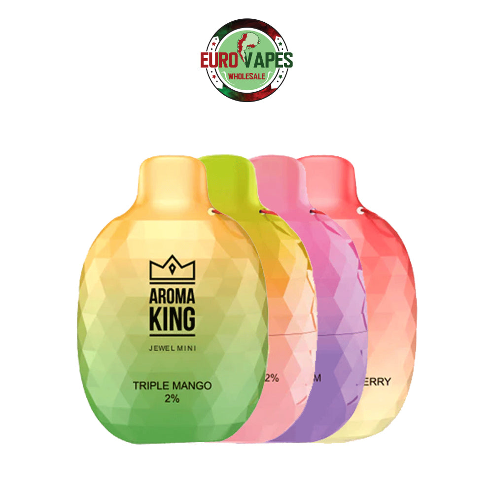 Aroma King Jewel Mini 600 Disposable Vape Pod Device - Box of 10 Euro Vapes Aroma King Jewel Mini 600 Disposable Vape Pod Device - Box of 10 Euro Vapes