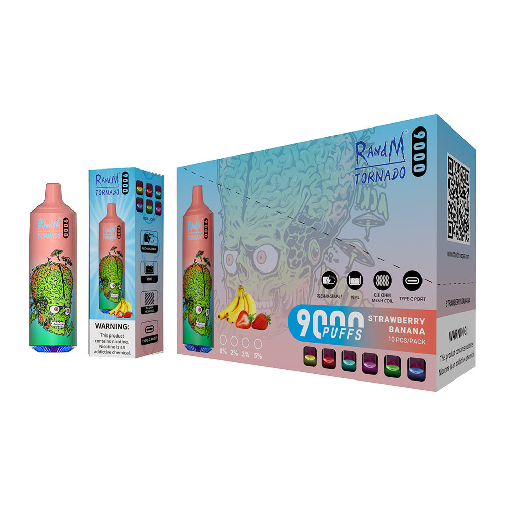 RAndM Tornado 9000 Puffs Disposable Vape (Bote de 10) Euro Vapes RAndM Tornado 9000 Puffs Disposable Vape (Bote de 10) Euro Vapes