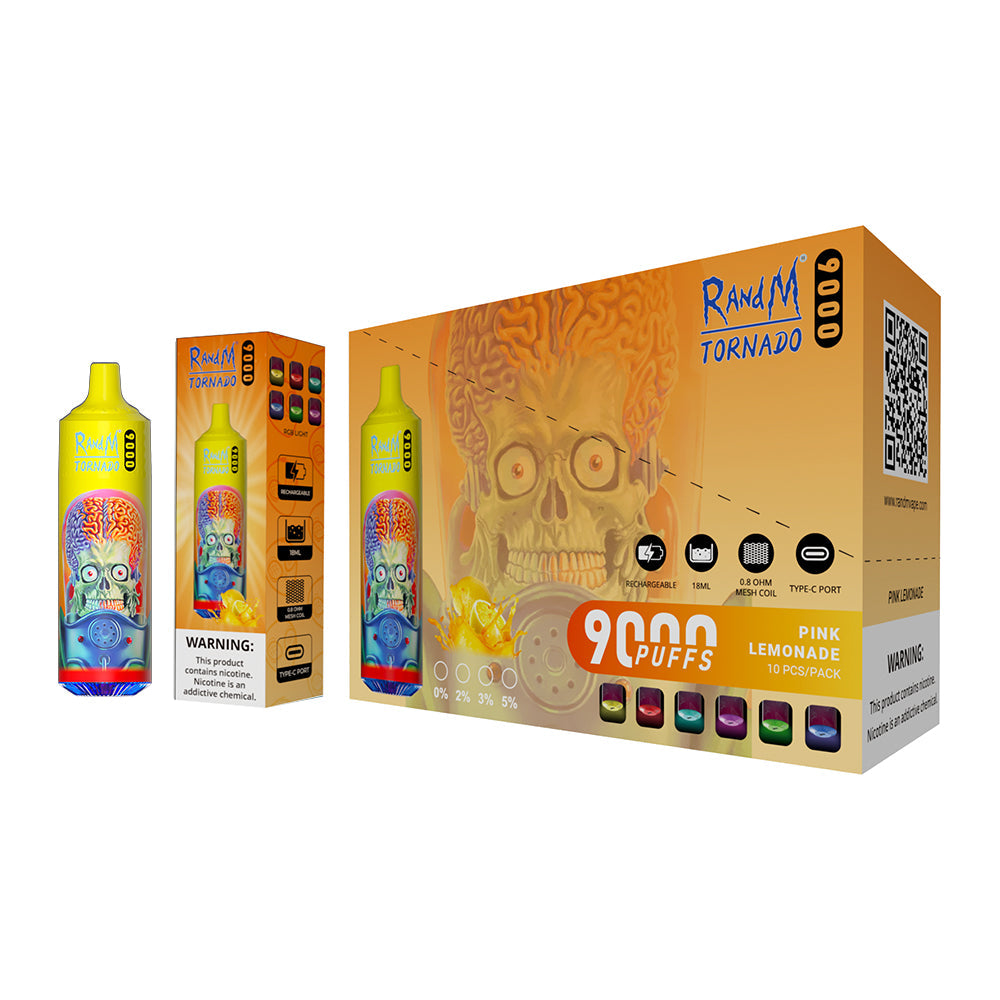 RAndM Tornado 9000 Puffs Disposable Vape (Bote de 10) Euro Vapes RAndM Tornado 9000 Puffs Disposable Vape (Bote de 10) Euro Vapes