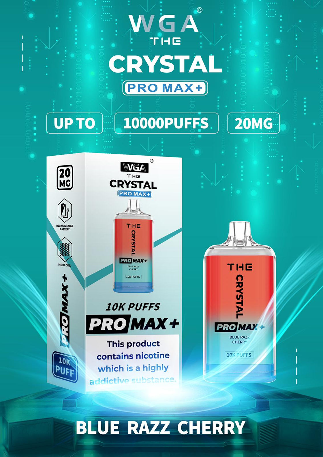 The Crystal Pro Max + 10000 Disposable Vape (Bote de 10) Euro Vapes The Crystal Pro Max + 10000 Disposable Vape (Bote de 10) Euro Vapes